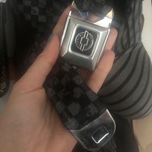 Chevy belt with seat belt buckle
